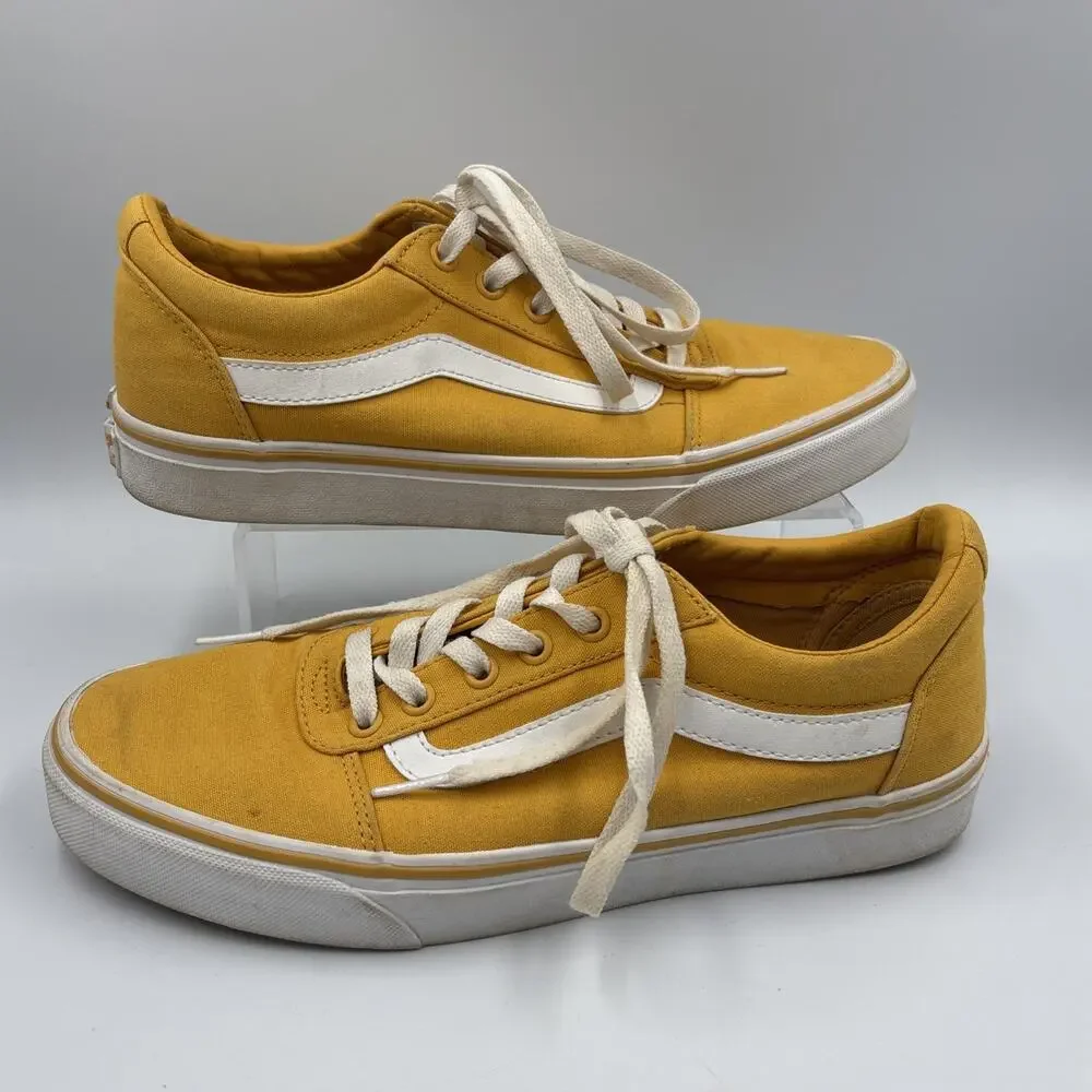 VANS Canvas Off The Wall Yellow Men 7.5 & Women 9 Sneakers Shoes 500714